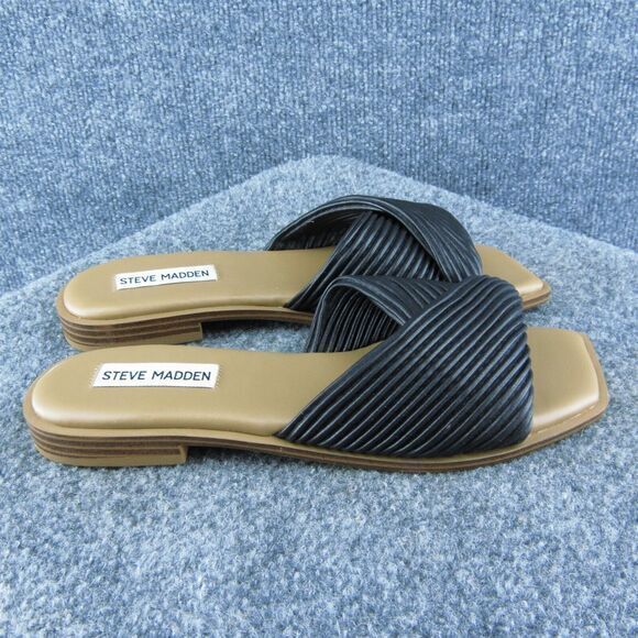Steve Madden Limitt Women Slide Sandal Shoes Black Synthetic Size 6.5 Medium‎ - Picture 4 of 9